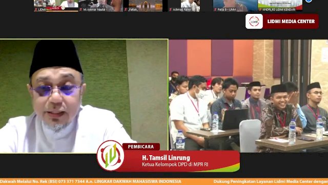 Tamsil Linrung, memberikan sambutan saat Musyawarah Kerja Nasional LIDMI, Jumat (13/05/2022). (Istimewa)