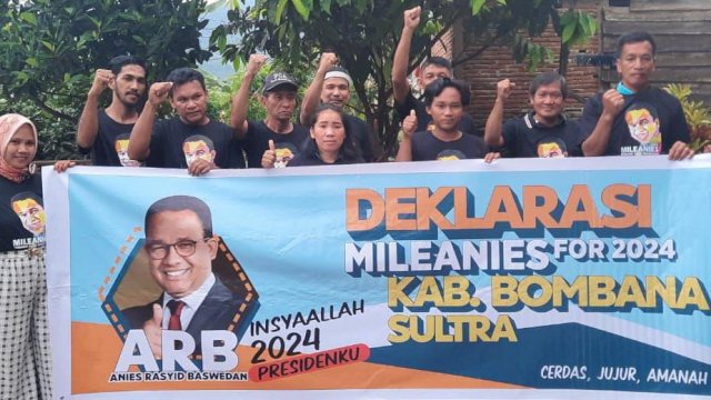 Mileanies Kabupaten Bombana siap dukung Anies Baswedan menjadi Presiden RI 2024. (Ist)