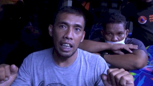 Irwan (32) tahun, salah satu korban yang selamat dalam tragedi tenggelamnya KM Ladang Pertiwi di Perairan Selat Makassar, Wilayah Kepulauan Pangkep, kabupaten Pangkep, Sulawesi Selatan. Ia menceritakan kronologis penyebab kapal tenggelam. (Istimewa)