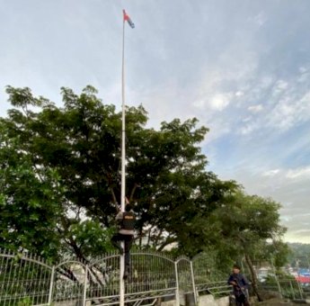 Bendera Bintang Kejora Berkibar di Jayapura Utara di Momen Peringatan Kembalinya Irian Barat ke Pangkuan NKRI