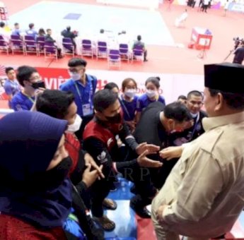 Menhan Prabowo Beri Semangat ke Tim Pencak Silat Indonesia di SEA Games Vietnam