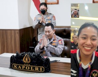 Lewat Video Call, Kapolri Ucapkan Selamat Untuk Atlet Sepeda Atas Perolehan Emas dan Perak