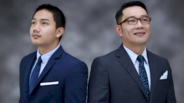 Gubernur Jawa Barat Ridwan Kamil bersama Putera Sulungnya Emmeril Khan Mumtadz. (Istimewa)
