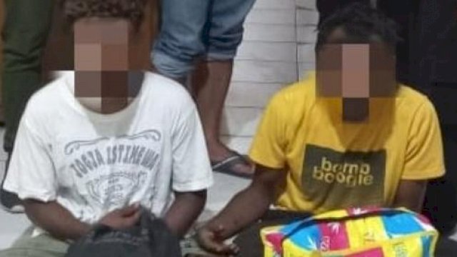 Dua pemuda FK (24) dan MW (19) saat diringkus petugas kepolisian. (Ist)