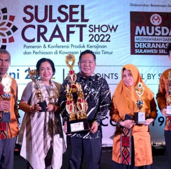 Lima Penghargaan Diraih Dekranasda Luwu Timur di Pameran Sulsel Craft 2022