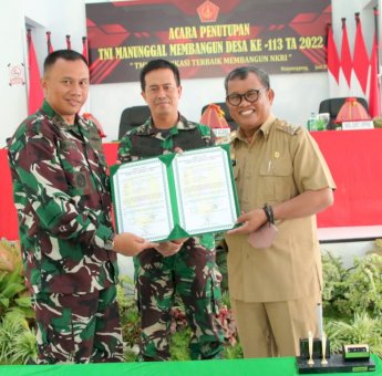 TMMD ke-113 di Soppeng Ditutup, Wabup: Program TNI Membantu Pemerintah Dalam Melakukan Pembangunan