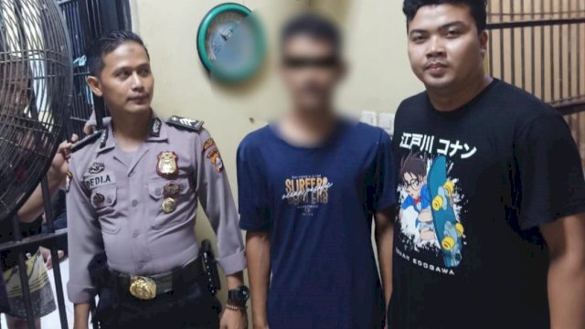 Tersangka MA Pengedar Sabu Diamankan di Polres Serang. (Istimewa)