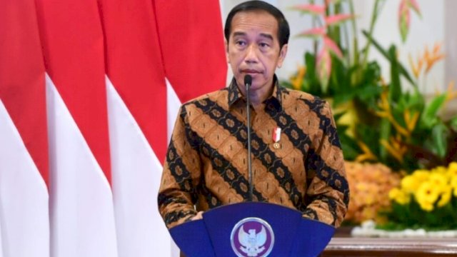 Presiden Joko Widodo menyampaikan arahannya dalam acara Peresmian Pembukaan Rapat Koordinasi Nasional Pengawasan Intern Pemerintah Tahun 2022 di Istana Negara, Jakarta, Selasa (14/06/2022). (Istimewa)