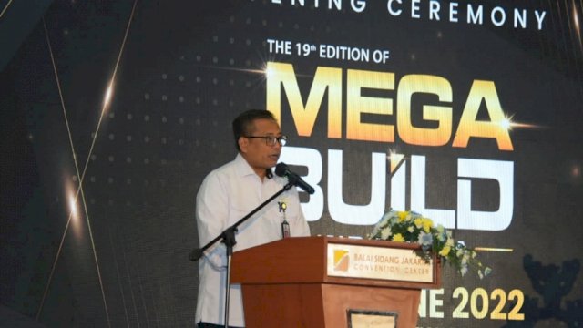 Sekretaris Jenderal (Sekjen) Kementerian PUPR Mohammad Zainal Fatah, saat membuka MEGA BUILD 2022 di Jakarta, Kamis (16/06/2022). (Istimewa)