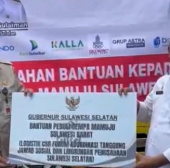 Pemprov Sulsel Serahkan Bantuan CSR Perusahaan ke Pemprov Sulbar Bantuan Bagi Korban Gempa Mamuju