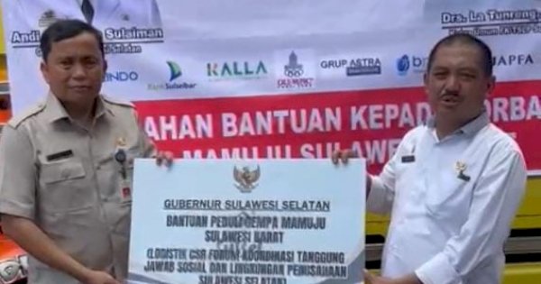 Pemprov Sulsel Serahkan Bantuan CSR Perusahaan ke Pemprov Sulbar Bantuan Bagi Korban Gempa Mamuju