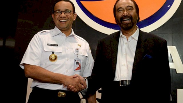Ketua Umum Partai NasDem Surya Paloh, bersama Gubernur DKI Jakarta Anies Rasyid Baswedan. (Istimewa)