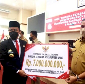 Bupati Wajo Terima Bantuan Dana Rp7 Miliar dari Pemprov Sulsel, Ini Sasarannya