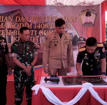 Bupati Gowa Resmi Serahkan Asrama Kodim ke Pangdam XIV Hasanuddin