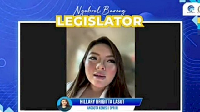 Anggota DPR RI Hillary Brigita Lasut, saat menjadi Narasumber di Ngobrol Bareng Lesgislator. (Istimewa)