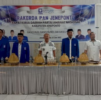 Hadiri Rakerda PAN Jeneponto, Bupati Iksan Iskandar Harap Bersinergi Dengan Pemda