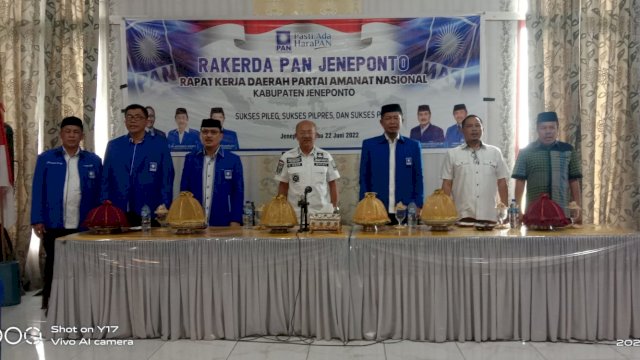 Pembukaan Rapat Kerja Daerah DPD PAN Kabupaten Jeneponto, Rabu (22/06/2022). (Istimewa)