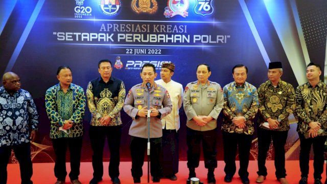 Kapolri Jenderal Pol Listyo Sigit Prabowo di acara Apresiasi Kreasi "Setapak Perubahan Polri". (Istimewa)