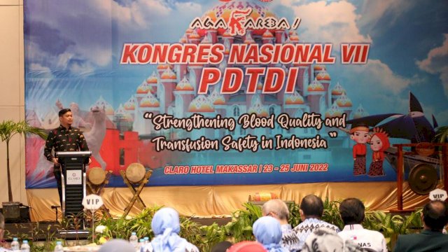 Ketua PMI Sulsel Adnan Purichta Ichsan, saat menghadiri Kongres Nasional VII PDTI di Hotel Claro Makassar, Kamis (23/06/2022) malam kemarin. (Dok. Humas Gowa)