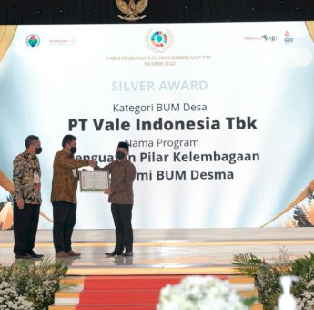 Konsisten Dorong Kemandirian Masyarakat, PKPM PT Vale Raih Award Kemendes PDTT 2022