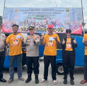 HUT Bhayangkara ke-76, Polsek Tambora Gelar Lomba Bersama Komunitas Pengemudi Bajaj