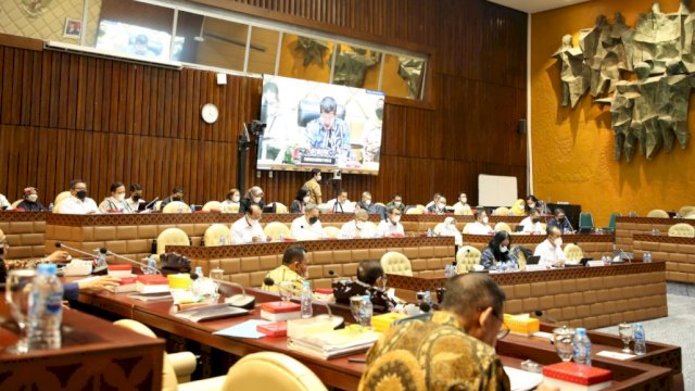 Direktorat Jenderal Cipta Karya Kementerian PUPR dalam Rapat Dengar Pendapat (RDP) dengan Komisi V DPR di Jakarta, Selasa (28/6/2022). (Istimewa)