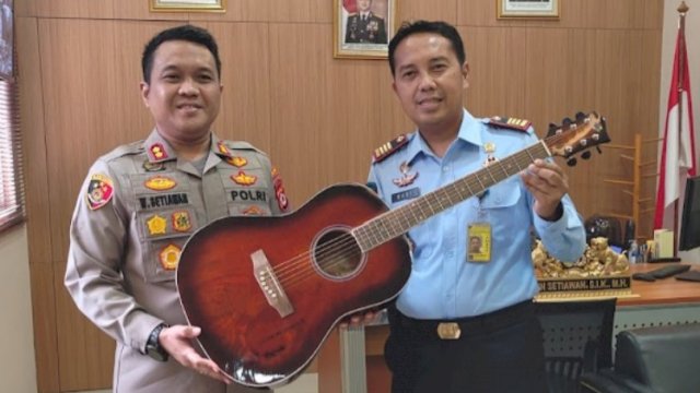Kapolres Lebak AKBP Wiwin Setiawan, saat menerima kunjungan kerja Kalapas Klas III Rangkasbitung Budi Ruswanto, di Ruang Kerjanya, Selasa (28/06/2022). (Istimewa)