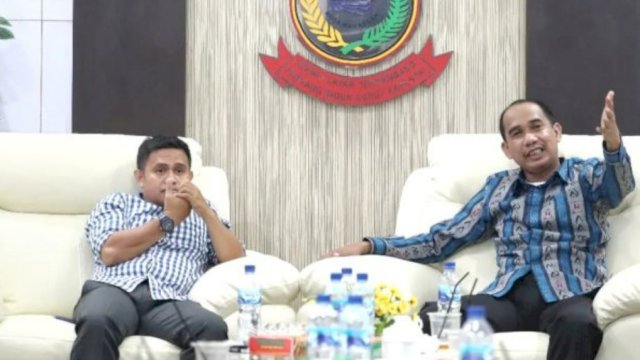 Ketua DPRD Makassar, Rudianto Lallo saat menerima kunjungan Komisioner KPU Makassar, Jumat (3/6/2022). (Foto: Istimewa)