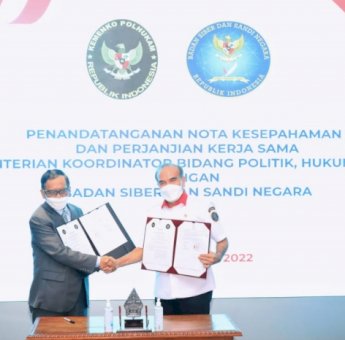 Menko Polhukam Bersama Badan Siber dan Sandi Negara Kerjasama Jaga Keamanan Sistem Elekrtonik Pemerintahan