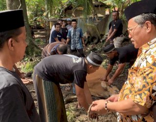 Burhanuddin Saputu Serahkan Hewan Qurban Tiga Ekor Sapi di Sultra
