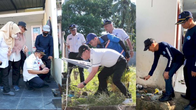 Pj Direktur utama PDAM Kota Makassar Beni Iskandar, saat turun langsung pada kegiatan paca meteran. (Istimewa)