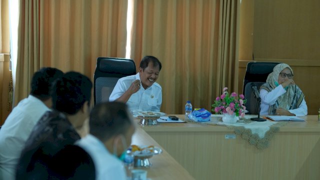 Bupati Soppeng Andi Kaswadi Razak, menerima kunjungan Dinas PUTR Sulsel. (Istimewa)
