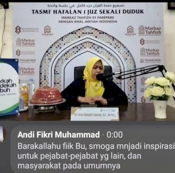 Setor Hafalan Quran, Ketua TP PKK Kota Parepare Erna Rasyid Taufan Banjir Pujian