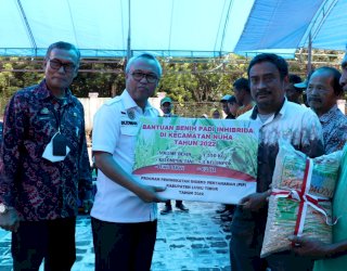 Launching Mandiri Benih Padi, Bupati Luwu Timur Serahkan Benih Padi dan Alsintan