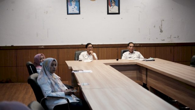 Wakil Bupati Luwu Utara Suaib Mansur, saat mengikuti Rakor penanganan Penyakit Mulut dan Kuku (PMK) pada hewan ternak di Provinsi Sulsel, Bali dan NTT, secara virtual, Rabu (13/07/2022). (Istimewa)