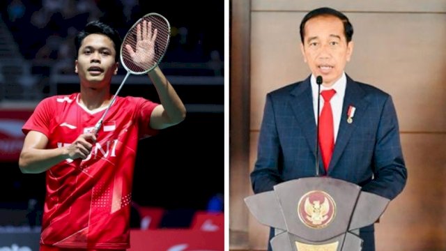 Presiden Jokowi menyampaikan ucapan selamat kepada para Atlet Bulutangkis Indonesia (foto: Twitter dan Instagram Jokowi)