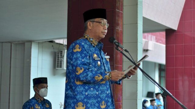 Wakil Walikota Parepare, Pangerang Rahim memimpin upacara Hari Kesadaran Nasional. (Istimewa)