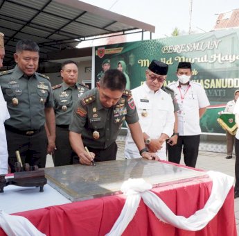 Dampingi Pangdam XIV Hasanuddin, Wabup Gowa Hadiri Peresmian Masjid Nurul Hayati di Barombong