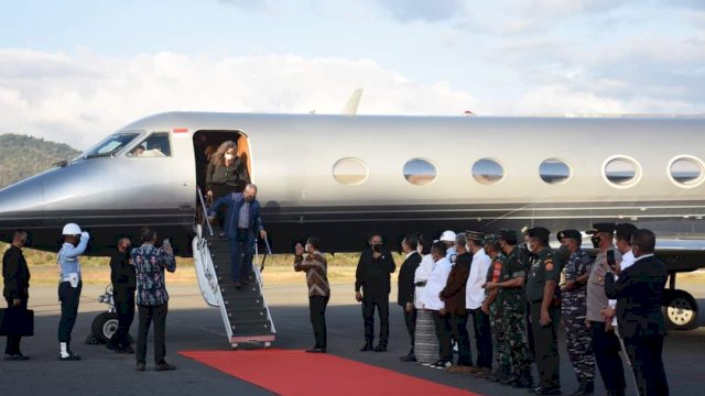 Presiden Timor Leste, H.E. Dr. José Ramos Horta saat tiba di Bandara Komodo, Labuan Bajo, Kabupaten Manggarai Barat, Nusa Tenggara Timur (NTT). (Istimewa)