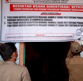 THM Bar Nikita di Merauke Disegel Satpol PP