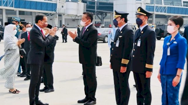 Pelepasan Rombongan Kunjungan Kerja Presiden ke tiga Negara kawasan Asia Timur di Bandara Internasional Soekarno Hatta, Senin (25/07/2022). (Ist)
