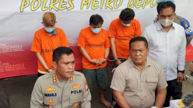 Kapolres Metro Depok, Kombes Pol Imran Edwin Siregar Pimpin Press Confrence Uang Palsu (Foto:Istimewa)