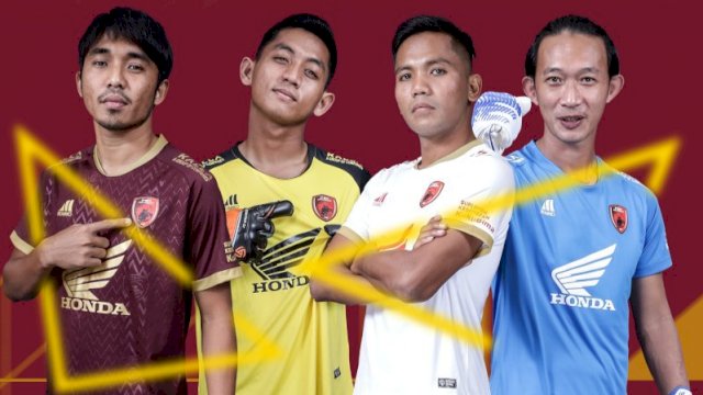 Tampilan jersey terbaru PSM Makassar untuk Liga 1 musim 2022-2023 dengan empat sponsor resmi. (Foto: Istimewa)