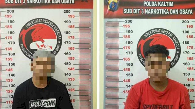 FT (43) dan MF (25), Dua Pelaku Penyalagunaan narkotika Jenis sabu Yang berhasil Diamankan Ditresnarkoba Polda Kaltim.(Foto: Dok Humas Polda kaltim)