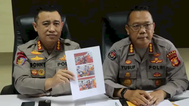 Kabid Humas Polda Kaltim Kombes Pol Yusuf Sutejo Didampingi Dirpolair Polda Kaltim Kombes Pol Donny Adityawarman.(Foto: Istimewa)