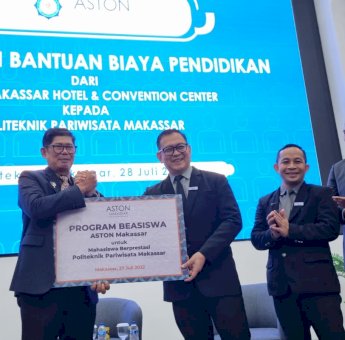 Dukung Kemajuan Pendidikan, Aston Hotel Berikan Beasiswa ke Mahasiswa Poltekpar Makassar
