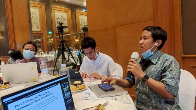 Suasana Forum Monitoring RAN PD di Ballroom A - Lobby Floor Hotel Aryaduta, Jakarta Pusat, kemarin. (Foto: Dok FORMASI Disabilitas)