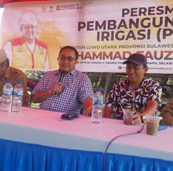Muhammad Fauzi Resmikan Irigasi Senilai Setengah Miliar di Desa Laba Luwu Utara
