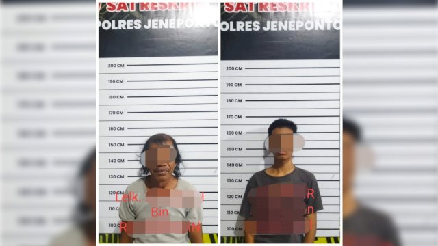 Pelaku saat diamankan di Mapolres Jeneponto.(Istimewa)