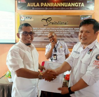 KPU Jeneponto Sosialisasikan PKPU Nomor 4 Tahun 2022, Hamka Lau: KPU Diharap Cermati Keanggotaan Parpol